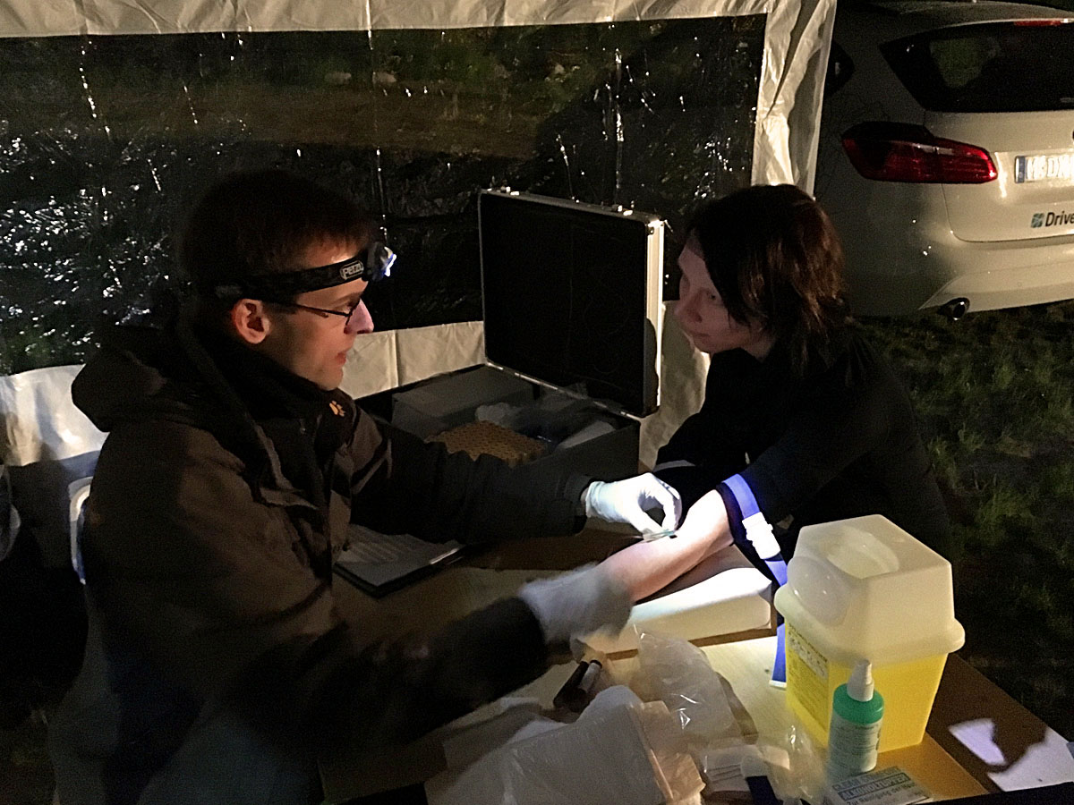 Preparation of taking blood samples